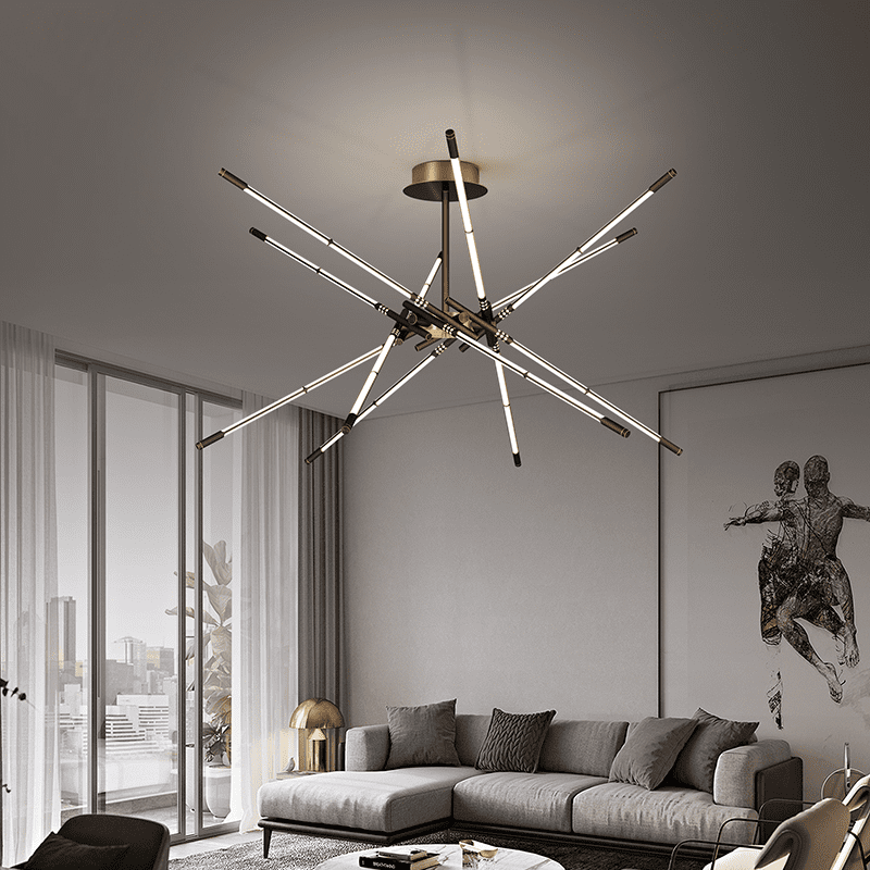blog picture 3 tube design LED ceiling light cluster with metal body