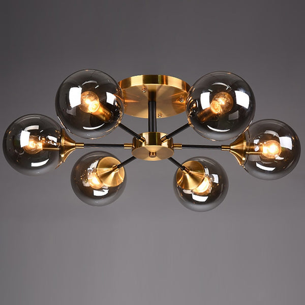 Lights of Scandianvia - Rotor - Nordic copper chandelier. Modern home decor lighting for bedrooms, dining rooms, hallways , etc. This stunning chandelier comes in 4 sizes with 3 glass options. Living room Ceiling Chandelier Nordic Home Decor lighting LED Bedroom Lamps Smoky Gray Glass/Amber/Transparent Glass fixtures